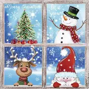 126Pcs Christmas Window Clings Snowflake Decorations Christmas Window Sticker...