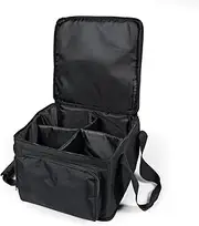 Lightweight Bag Black with 4 Squares Easy to Carry Carry Bag with Smooth Zip for 4 LED Par Headlights
