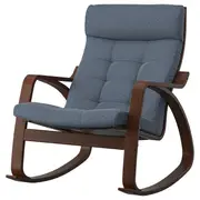 POÄNG rocking-chair, brown/Gunnared blue