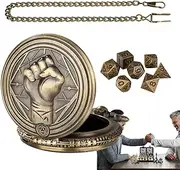 Pocket Watch Dice Case - Gear Engraved Pocket Watch,Portable Metal Dice With Pocket Watch Shell, Role Playing Board Games Accessory For Boys