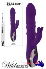 NEW Playboy Hop To It 9.25 inch Thrusting Rabbit Vibrator with Clitoral