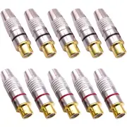 10PCS Gold plated RCA Female Jack Plug Connector Solder Audio Video Adapter Plug