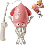 Electric Dancing Octopus Toy – Auto-Avoid Crawling Dancing, with LED & Music, USB Rechargeable Interactive Desk Companion, Smart Wiggly Robotic Octopus, Brings Endless Giggles (Pink,Fishing Rod)