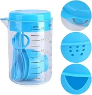 Plastic Measuring Cups Spoons Set Blue Coffee Tea Kitchen Utensil for Baking Cooking