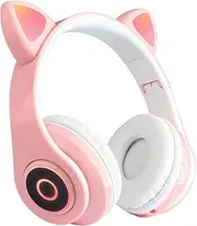 LED Light Cat Ear Noise Reduction Headset Bluetooth 5.0 Young People Children Wired Headset 3.5 Mm with Microphone Plug