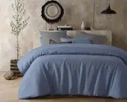 Sky Blue Hemp Quilt Cover Set