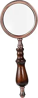 PENIKOKO 1Pc Classic Handheld Magnifying Glass with Handle Study Magnifier for Seniors for Reading Nature Exploration and Crafts Durable Optical Glass Lens