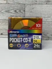 Memorex Cool Colors Pocket CD-R 10pk. 210mb, 24 Minute, 24x Speed