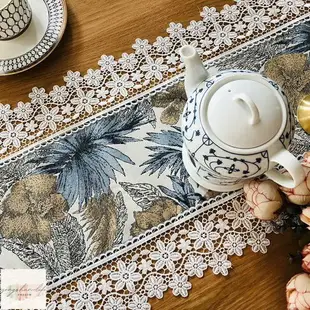 桌旗 韓版鏤空蕾絲邊茶幾餐檯桌旗 韓式蕾絲桌巾