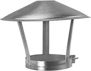[Generic] Stainess Stee Chimney Fuel Cow Pipe Rain Cover Protector Cap Ending Rain and Snow Cover Pot, for 75-250Mm Pipefit,Hoop 110mm hat 300mm