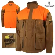 Browning Pheasants Forever Upland Canvas Hunting Field Jacket Brown/Blaze Large