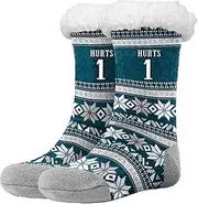 FOCO - Officially Licensed NFL Player Women's Tall Footy Slipper Socks - One Size Fits Most