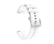 Watch Band 20mm/22mm Plaid Soft Silicone Watchband Wrist Strap Replacement for Garmin Venu SQ/Venu/Vivoactive 3 4/Forerunner 245-White 22 mm