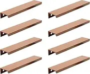 WDONAY 8PCS Kitchen Cabinet Edge Handles Drawer Pulls Wardrobe Handles Dresser Pulls for Door Drawer Dresser Cabinet Cupboard Wardrobe(Brown, 5.04” Hole Center)