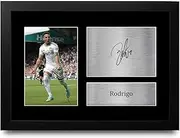 HWC Trading FR A4 Rodrigo Leeds Leeds United Gifts Printed Signed Autograph Picture for Football Fans and Supporters - A4 Framed