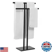 WISATO - Free Standing Towel Rack for Bathroom - Matte Black Finish - Stand A