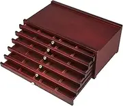 MEEDEN 6-Drawer Beechwood arts & crafts supplies Storage Box, Portable Artist Supply Pencil & Brush Organized Wood storage drawer in Mahogany Color for Pastels, Pencils, Pens, Brushes, Makeup Brushes Tools, sewing and embroidery needle, thread