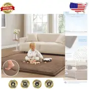 Versatile Coral Velvet Tummy Time Mat - 6'7"x5'11" Perfect for Infant Play Areas