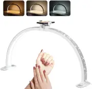 Janolia Half Moon Light for Nail Desk 29In Nail Tech Lamp Nail Table Light 7 Color Modes 10 Brightness for Tattoo/Eyelas