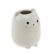 4Pcs Mini Cute Toothbrush Holder Ceramics Multi-Function Storage Stand Makeup Pen Holder For Home Bathroom Decoration