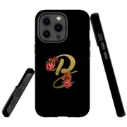 For Apple iPhone 13 Pro Max Case, Armour Back Cover, Embellished Letter B