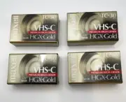4 Maxell VHS-C TC-30 HGX-Gold Premium High Grade Video Tapes