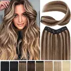 100% Real Remy Clip in Human Hair Extensions One Piece 3/4 Full Head Highlight S