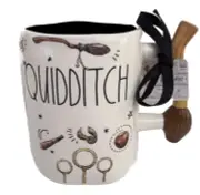 RAE DUNN HARRY POTTER QUIDDITCH MUG WITH BROOMSTICK HANDLE