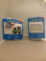 2 CT. Craft Kits; Transport Wooden Shapes & Magic Carpet Weaving Kits (NEW)