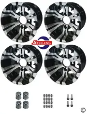 GOLF CART 10"x7" M/B ALUMINUM VAMPIRE WHEELS / RIMS (SET OF 4) | (OFFSET 3+4)