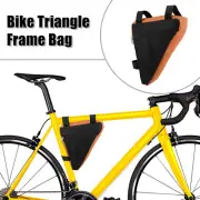 Bicycle Triangle Frame Bag Front Cycling Storage Bag for Mountain Bike Orange