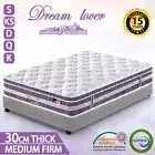 Double Queen King Single Mattress Bed Euro top Pocket Spring Medium Firm 30cm