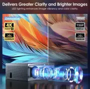 1080P Full HD Movie Projector Wifi Bluetooth Bundle Indoor/Outdoor BNWT