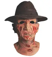 Freddy Kreuger Deluxe A Nightmare on Elm Street Horror Mens Costume Mask & Hat