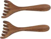 TOGEVAL 2PCS Wooden Scalp Massager Rake Tool for Scalp Relaxation and Eye Acupoint Massage Portable Handheld Comb and for Daily Use