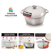 Mueller DuraCast 6 Quart Enameled Cast Iron Dutch Oven Pot with Lid, Dual Han...