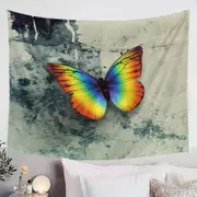 Rainbow Butterfly Over Concrete Tapestry