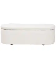 Baxton Studio Lavina Modern White Teddy-Bear Fabric Storage Bench