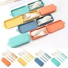 Straw Wheat Straw Utensil Box Spoon Tableware Cutlery Set Dinnerware Set Fork