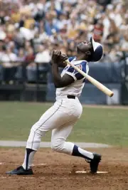 Outfielder Hank Aaron Atlanta Braves swings and watches the fligh- 1974 Photo 10