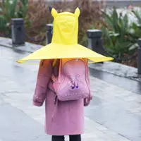 在飛比找蝦皮購物優惠-兒童雨衣 雨傘帽 頭戴式雨斗篷 防水飛碟雨衣