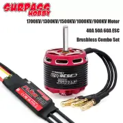 SURPASS HOBBY 900-1700KV Brushless Motor 40-60A ESC Set for RC Fixed Wing Plane