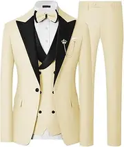 [Sxfashbrd] Men's Suits Jacket Slim Fit 3 Piece Set Blazer Jacket Dalily Business Suit Groomsmen Blazer for Wedding