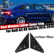 Carbon Fiber Side Vent Window Scoop Louver Cover Trim for Audi A3 8V Sedan 14-19 (for: Audi)