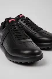 Pelotas XLF Black Leather Sneakers for Men.