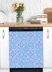 Dishwasher Magnet Cover - Reusable Magnetic Tiles Decal - Pack of 4 Tiles - V066