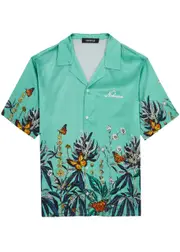 Nahmias Printed Stretch-silk Satin Shirt - Blue - M M