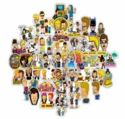 Beavis And Butt-Head Cartoon Themed Lot of 50 Assorted Sticker Decals
