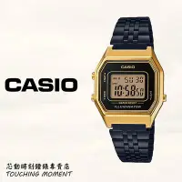 在飛比找Yahoo!奇摩拍賣優惠-CASIO 復古方形經典 電子錶 黑x金 LA680WEGB