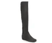 New Stuart Weitzman Lander Over-the-knee Wedge Boots In Slate Size 8.5